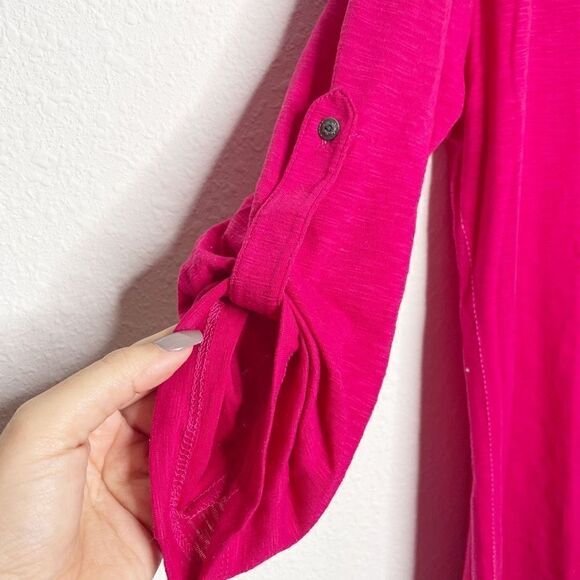 Kuhl Women’s Pink Adjustable Sleeve V-Neck Top Size Large - Picture 4 of 10